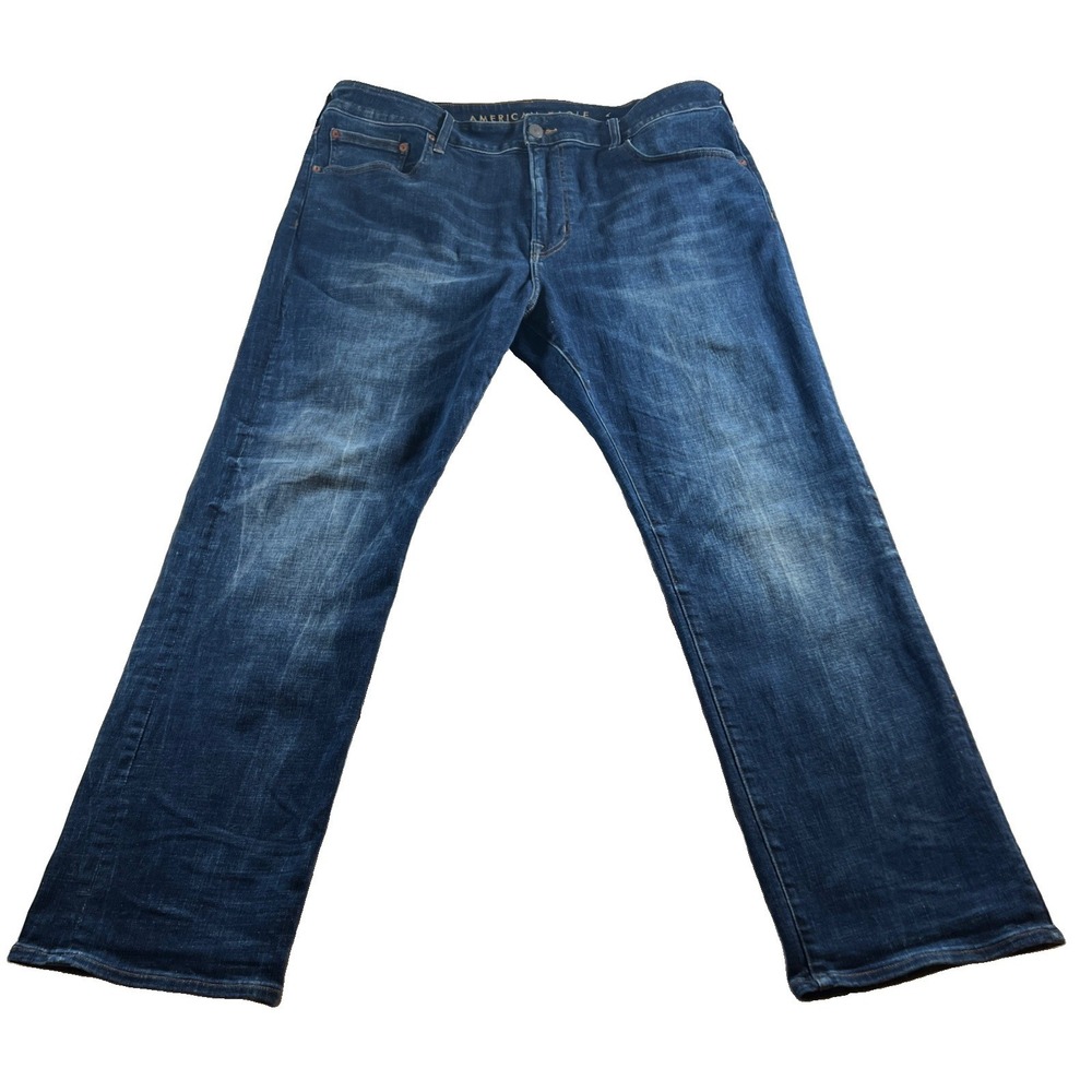 American Eagle Jeans Mens 40x32 Blue Relaxed Fit Loose Faded Denim Cotton Casual
